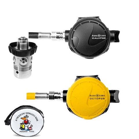 Aqualung Calypso scuba regulator set with octopus, lightweight and reliable for beginner divers