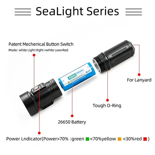 Illuminatore Divevolk 2000 Lumen ST-SL20