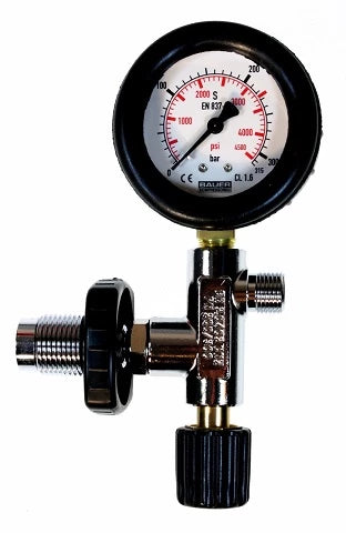 Bauer Junior compressor loading tap with pressure gauge 